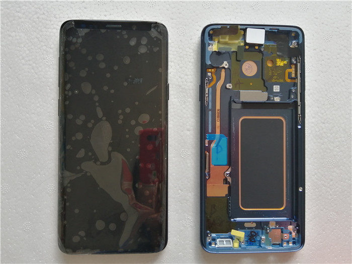 Samsung-S9-LCD-Display-with-frame-blue
